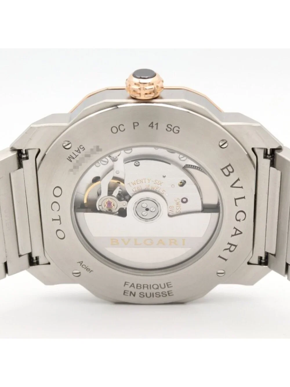 Bvlgari Watch Octo Black 18K Pink Gold Stainless Steel